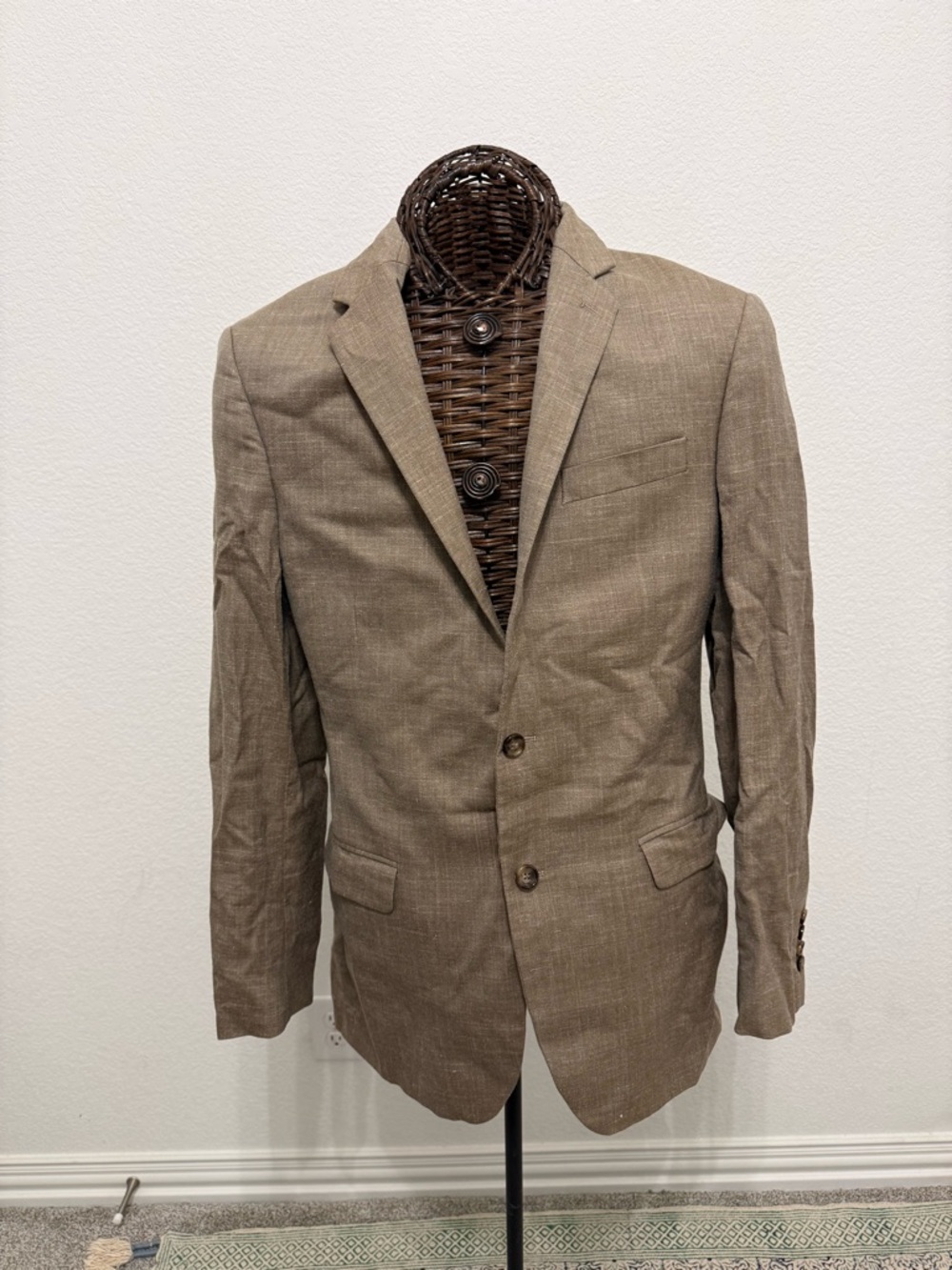 Vintage Ralph Ralph Lauren Silk/Linen/Wool Blazer - Herringbone Tan